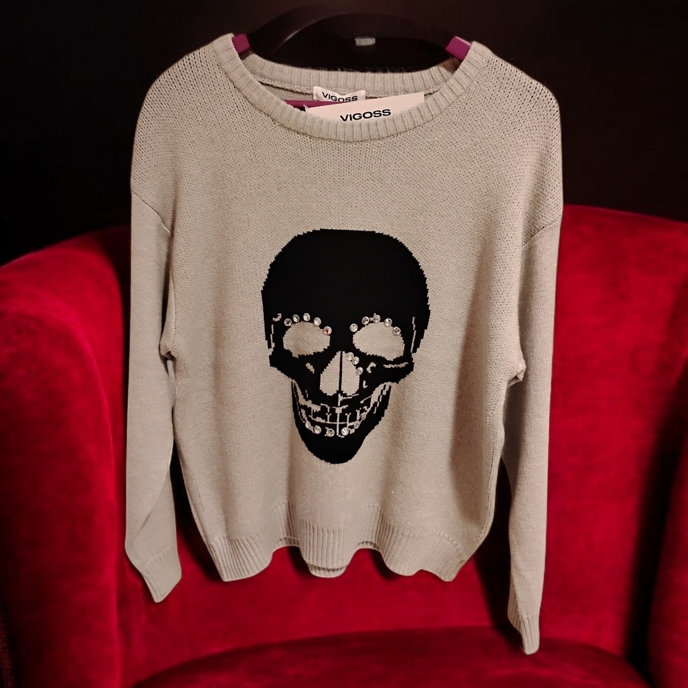 Vigoss Gray Skull Sweater